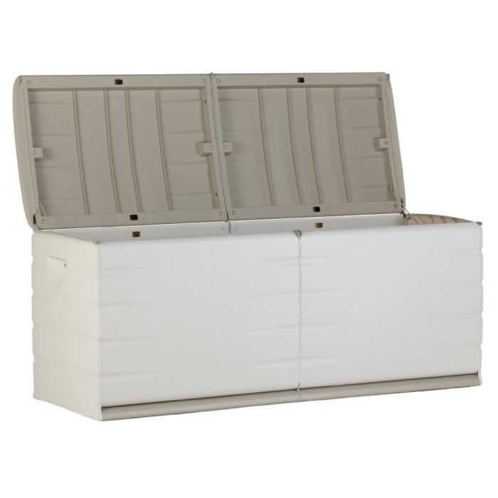 Image secondaire de Coffre de Rangement Beige 450L avec Roulettes et Cadenassage