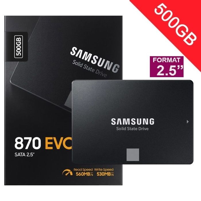 SAMSUNG - 870 EVO - Disque SSD Interne - 500Go - 2,5 (MZ-77E500B/EU)
