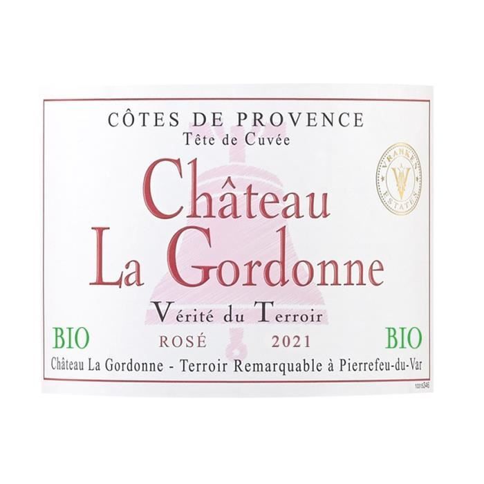 Château La Gordonne Vérité du Terroir  Côtes de Provence - Vin rosé de Provence - Bio