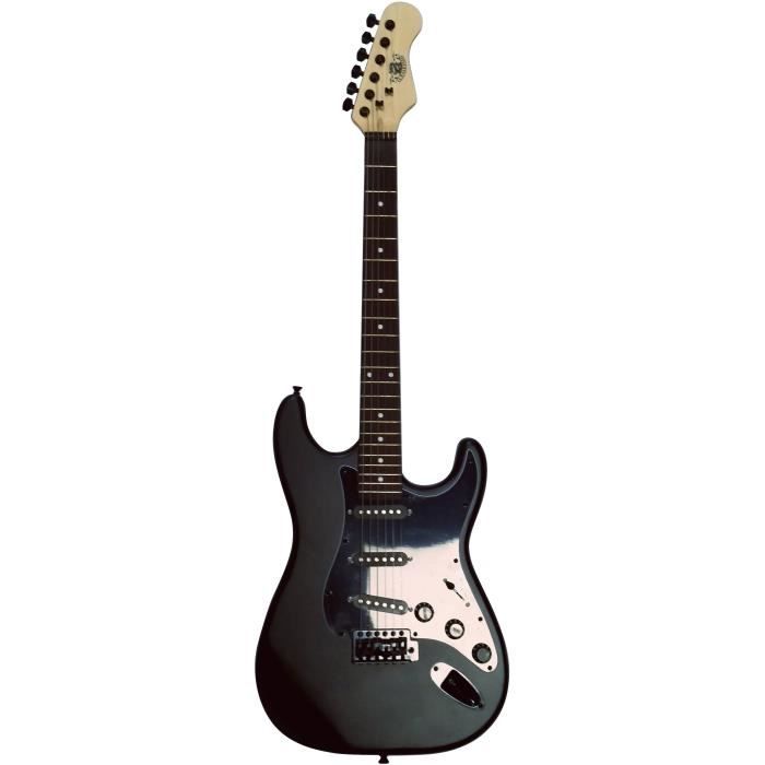 LEGEND Pack Guitare Type Stratocaster Black Mat