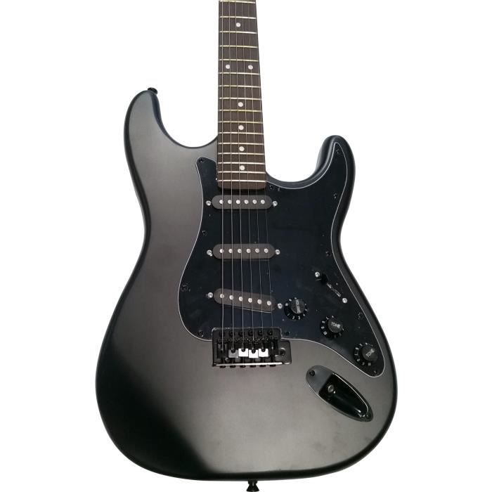 LEGEND Pack Guitare Type Stratocaster Black Mat
