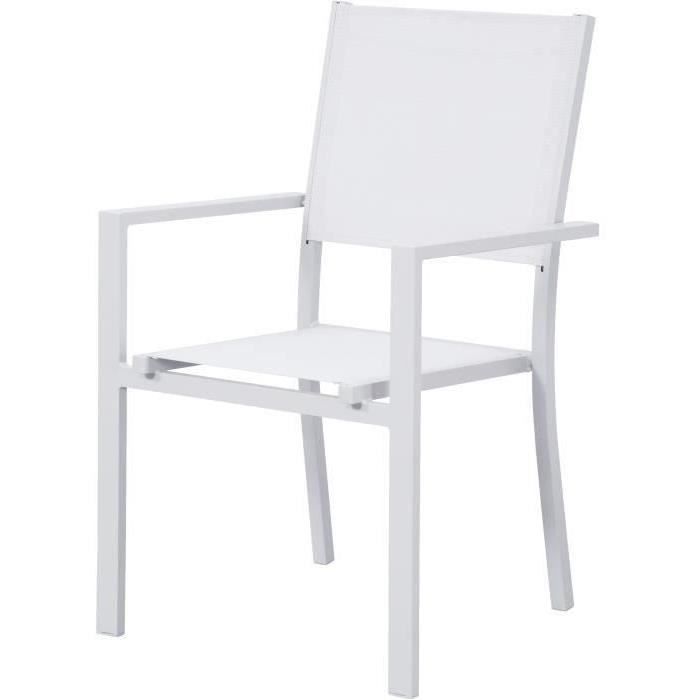 Lot de 4 fauteuils a manger de jardin - Aluminium - 56x59x89cm