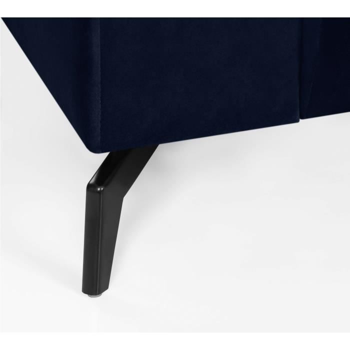 Canapé d'angle droit Bubble 4-5 places velours mat bleu profond L290 x P167cm