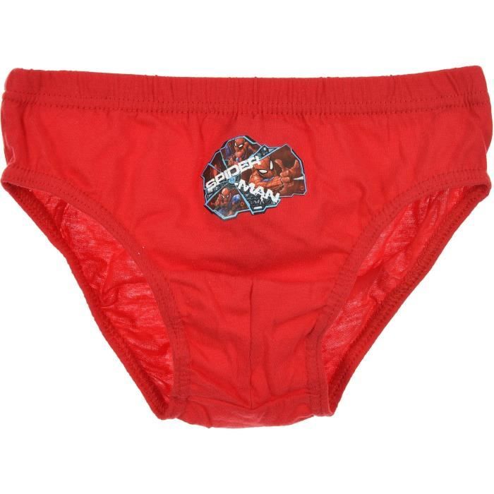 SPIDERMAN Boîte de 3 Slips Garçon 100% Coton Boîte de 3