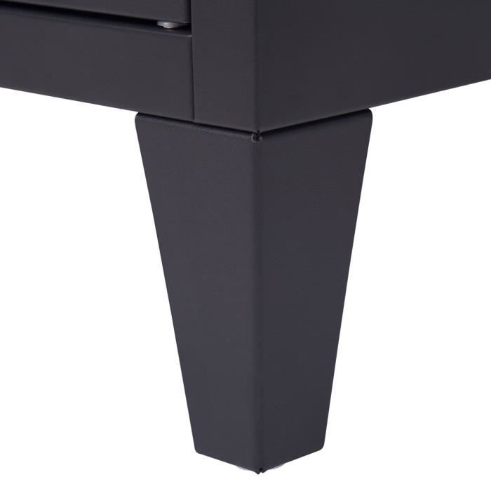 Armoire vestiaire enfant 1 porte avec 2 étageres - En métal - Noir - L38 x P35 x H127 cm - MODULO