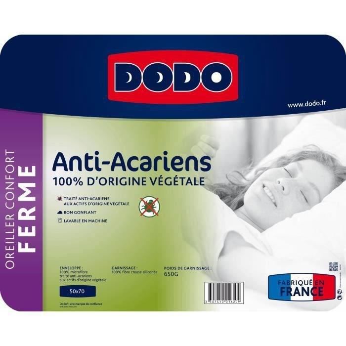 DODO Oreiller Anti-acariens - 50 x 70 cm - 100% Polyester