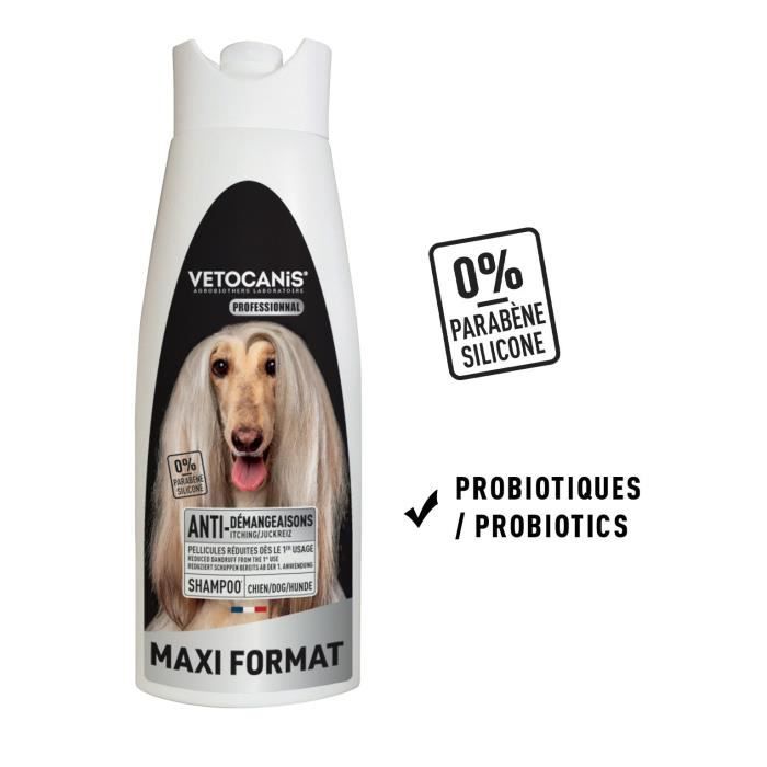 VETOCANIS Shampoing professionnel anti-démangeaisons pour chien - 750ml