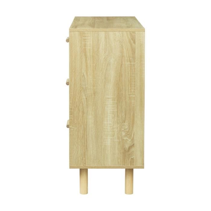 Commode avec 3 tiroirs - Pieds bois de pin bleu - LILA
