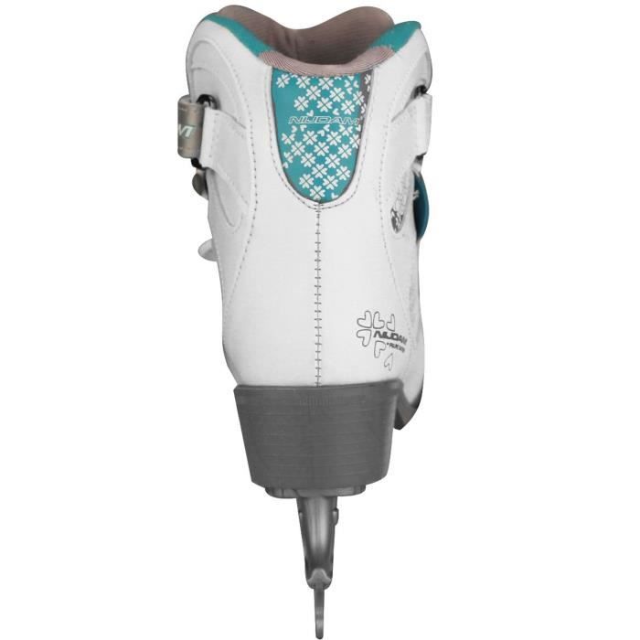 NIJDAM Patins Artistiques sur glace - Adulte - Blanc et Bleu