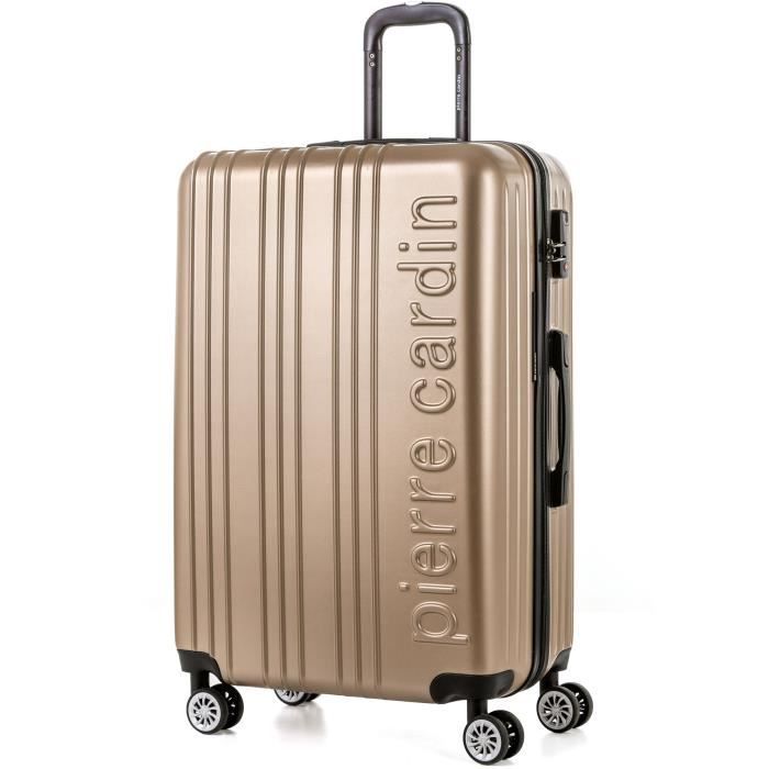 PIERRE CARDIN Valise Grande Taille - 75 cm - 8 Roues - Champagne