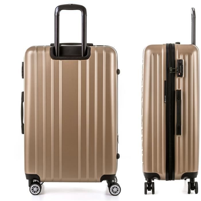 PIERRE CARDIN Valise Grande Taille - 75 cm - 8 Roues - Champagne
