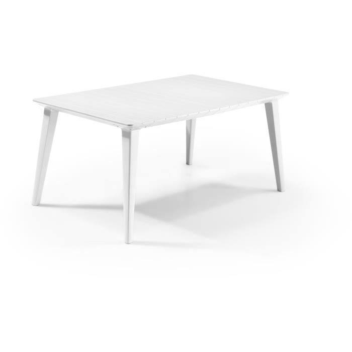 Table de Jardin Rectangulaire Lima - Blanc - 6 Personnes