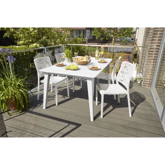 Image secondaire de Table de Jardin Rectangulaire Lima - Blanc - 6 Personnes