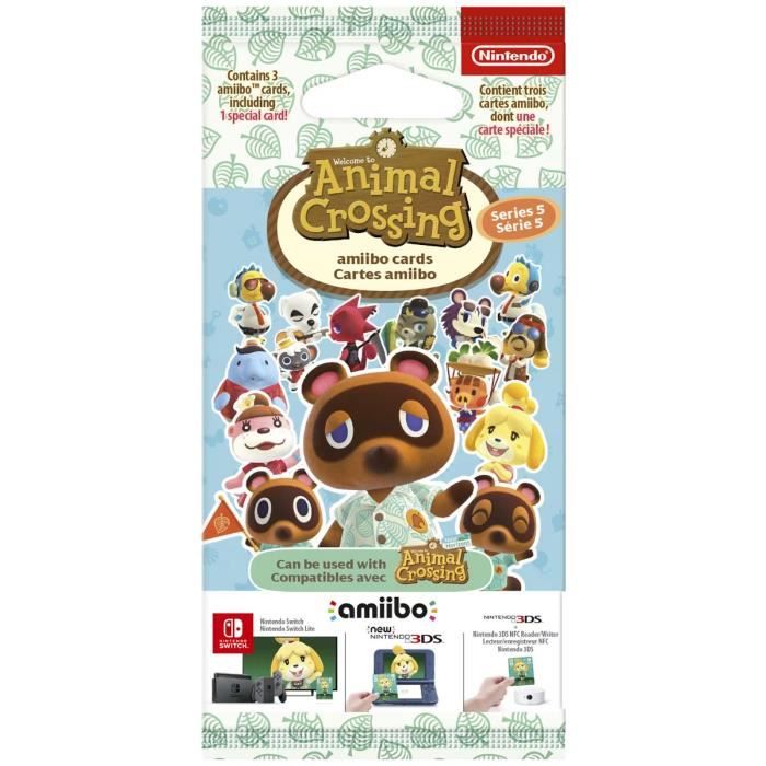 Cartes Amiibo Animal Crossing Série 5 - 3 cartes dont 1 spéciale