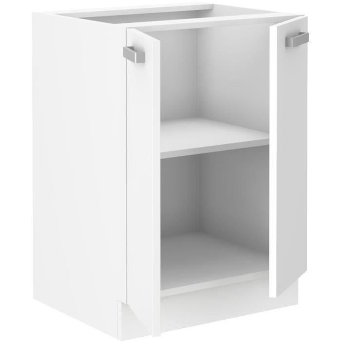 Image secondaire de Meuble bas 2 portes ATLAS en blanc - L60 x P52 x H82 cm