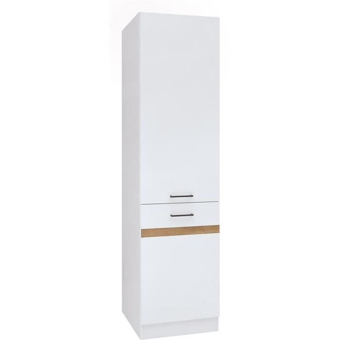Colonne de Cuisine JUNONA 2 Portes Droite - Blanc Brillant