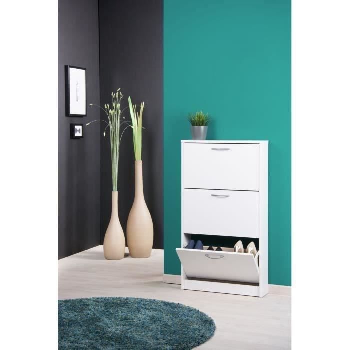 WIESBADEN Meuble a chaussures - Style classique - Décor chene sonoma - L 58 cm