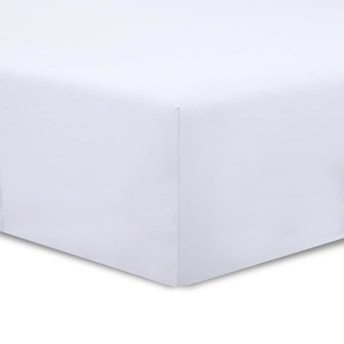 Vision - Drap housse Blanc - 140x190cm - 100% coton