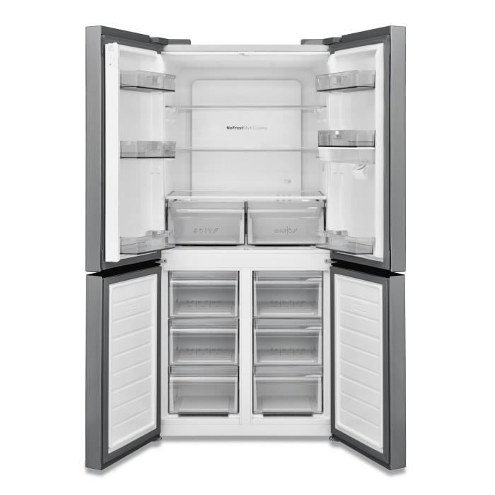 CONTINENTAL EDISON - Réfrigérateur multi portes 488L - No Frost - distributeur d'eau - inox - Classe E - L84 cm xH179 cm