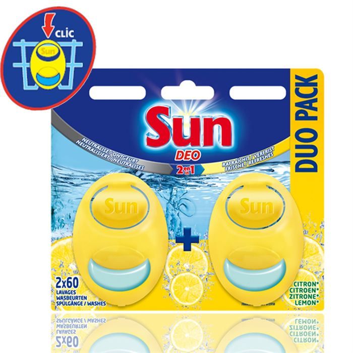 SUN Désodorisant Duo Pack Citron 2x60 Lavages