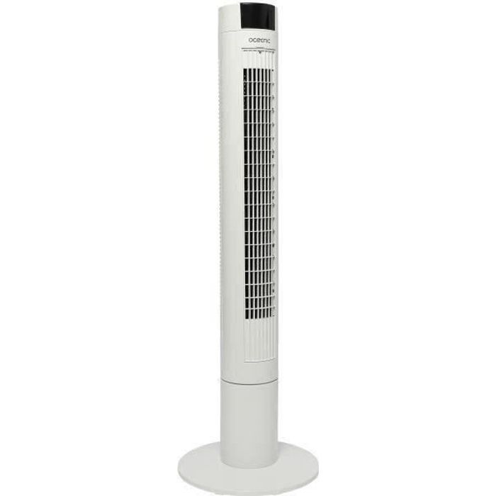 Ventilatore a colonna OCEANIC - 45W - Altezza 102 cm - Oscillazione automatica - Telecomando - Timer - Bianco