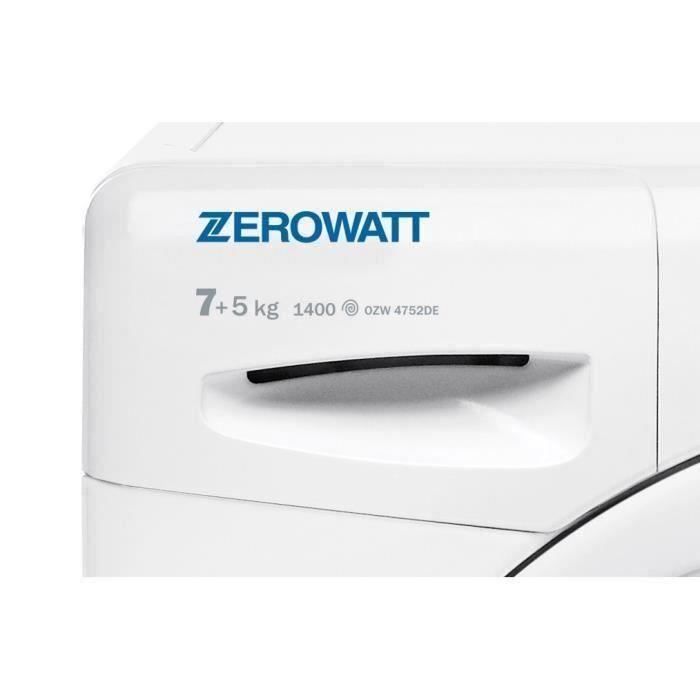 Lave-linge séchant ZEROWATT OZW 4752DE/1-S -Lavage 7 kg / Séchage 5 kg - 1400 trs/min - Blanc