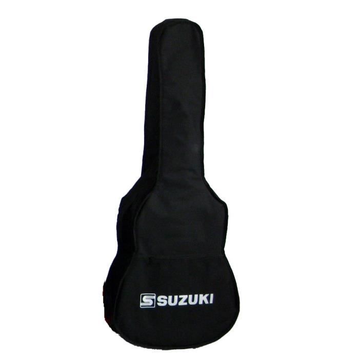 SUZUKI Guitare Folk électro-acoustique noire avec housse de protection