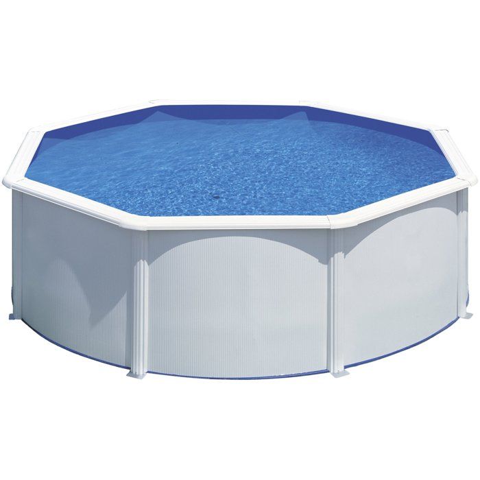 Kit Piscine Hors Sol Acier Ronde GRE Ø370 x 122 cm avec Filtre et Échelle