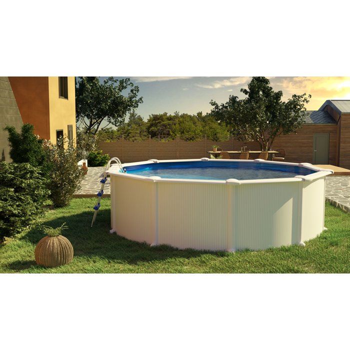 Image secondaire de Kit Piscine Hors Sol Acier Ronde GRE Ø370 x 122 cm avec Filtre et Échelle