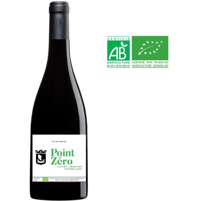 Les Vignerons Parisiens Cuvée Urbaine Point Zéro - Vin de France rouge - Bio et Sans sulfutes ajoutés