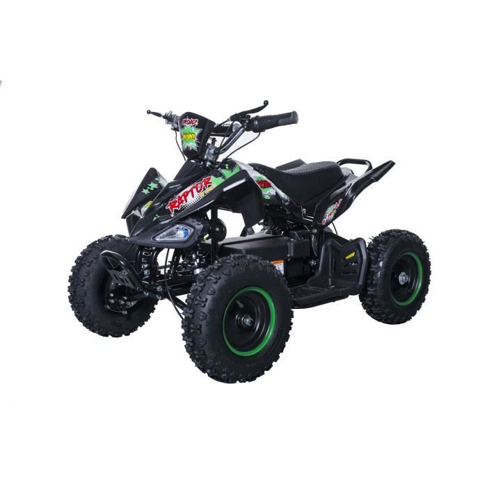 BIKEROAD Raptor Quad Electrique enfant 800W avec LED Vert