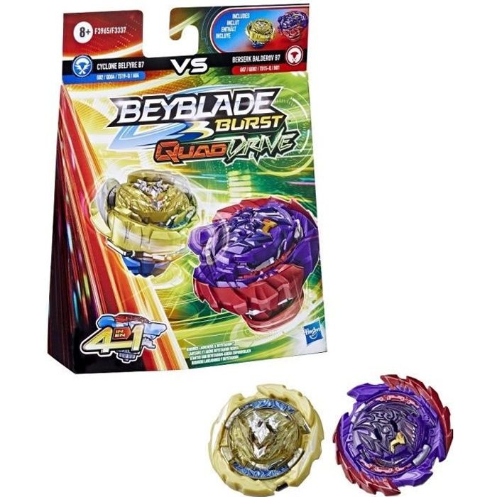 BEYBLADE - Burst QuadDrive - Dual Pack Cyclone Belfyre B7 Berserk Balderov