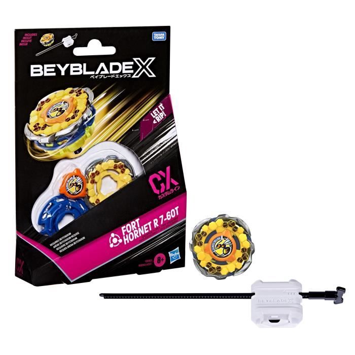 Beyblade X Starter Pack Fort Hornet R 7-60T CX, toupie Takara Tomy de type équilibre, toupies de compétition, des 8 ans