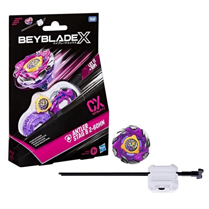 Beyblade X Starter Pack Antler Stag B 2-60HN CX, toupie Takara Tomy de type défense, toupies de compétition, des 8 ans