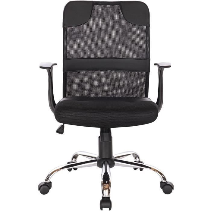 FAST Chaise de bureau ajustable - Noir - L 64 x P 56 x H 93/101 cm