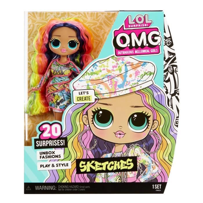 L.O.L. Surprise OMG - Série 6 - Poupée Mannequin - Sketches - Contient 1 poupée mannequin, des tenues, accessoires & 1 socle