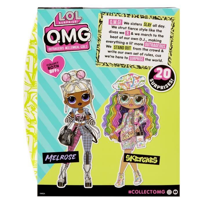 L.O.L. Surprise OMG - Série 6 - Poupée Mannequin - Sketches - Contient 1 poupée mannequin, des tenues, accessoires & 1 socle