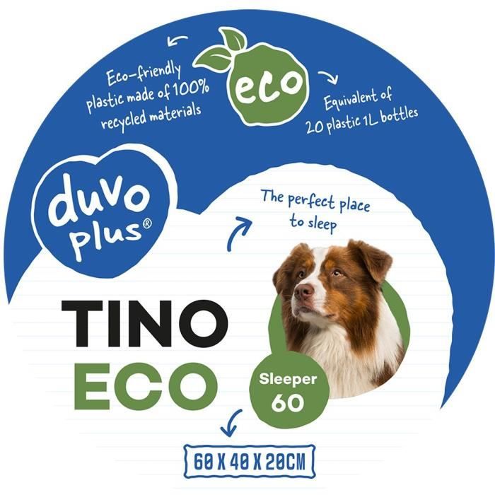 EUROPET BERNINA Panier ergonomique Sleeper Tino 60 ECO Duvo+ en plastique - Noir - Pour chien