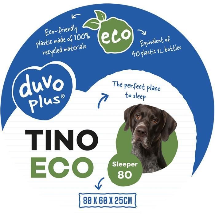 EUROPET BERNINA Panier ergonomique Sleeper Tino 80 ECO Duvo+ en plastique - Noir - Pour chien