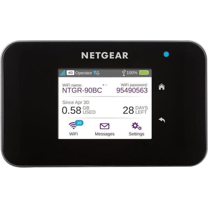 NETGEAR Routeur Mobile 4G LTE AC810 - Débit descendant jusqu'a 600Mbps, Connexion WiFi jusqu'a 15 appareils, Compatible toute SIM