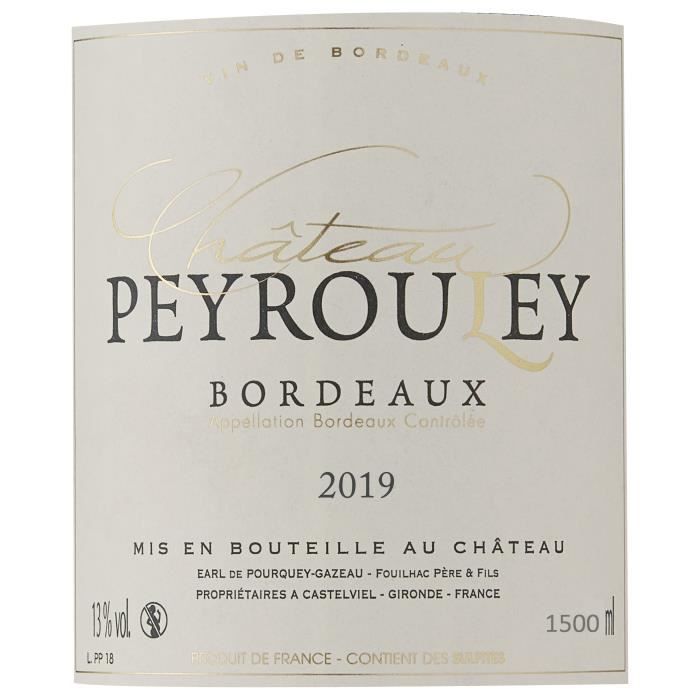 Magnum Château Peyrouley 2019 Bordeaux - Vin rouge de Bordeaux