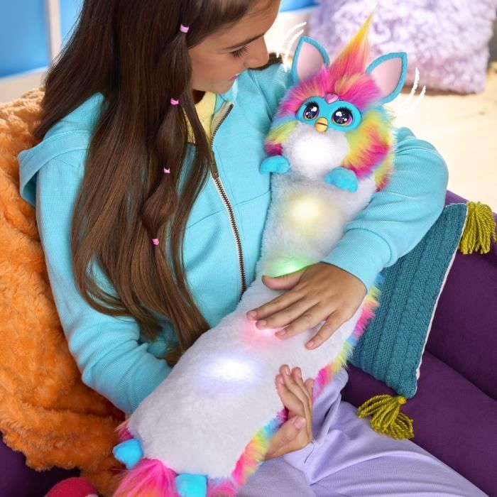 Image secondaire de Furby DJ Furby, peluche douce électronique arc-en-ciel interactive avec musique, lumieres, mouvements et jeux, parle français et
