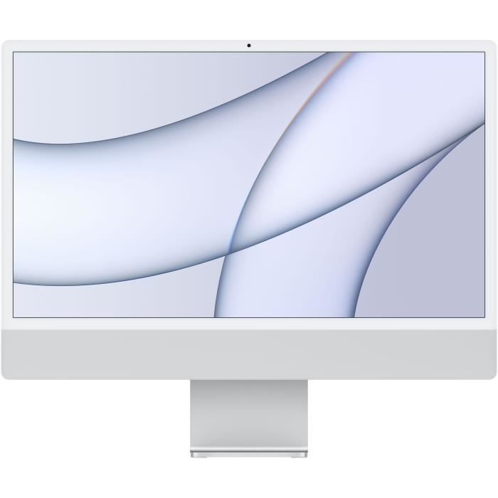 Apple - 24 iMac Retina 4,5K (2021) - Puce Apple M1 - RAM 8Go - Stockage 256Go - GPU 8 coeurs - Argent