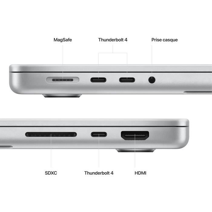 Apple - 16 MacBook Pro (2023) - Apple Puce M2 Pro - RAM 16Go - Stockage 512Go - Argent - AZERTY