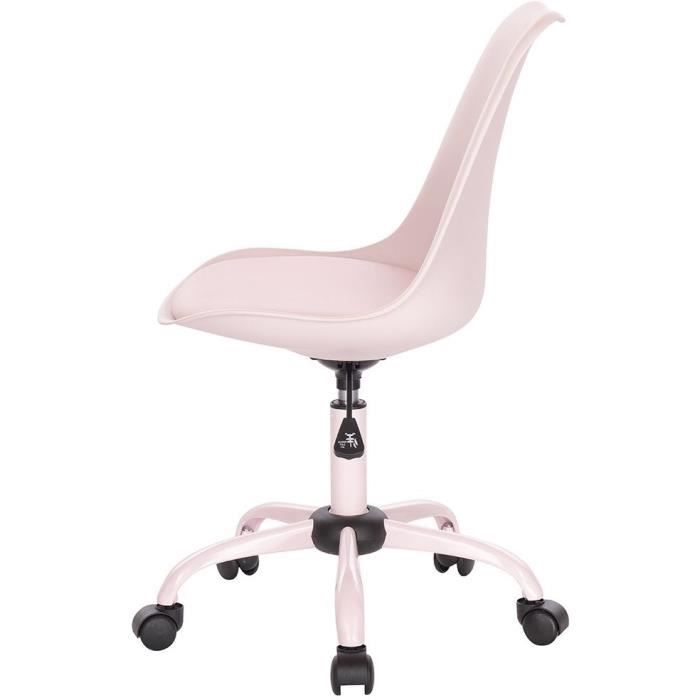 WINONA Chaise de bureau ajustable - Métal - Rose - L 48 x P 54 x H 80 / 90 cm