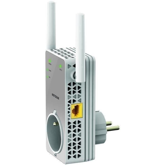 NETGEAR Répéteur WiFi EX3800 AC750, WiFi Booster, Prise de Courant Intégrée, Compatible toutes Box