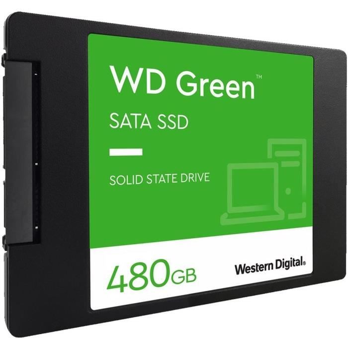 WESTERN DIGITAL - Green - Disque SSD Interne - 480 Go - 2,5 - WDS480G3G0A