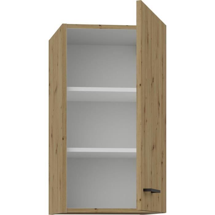 Mobile alto - MODENA - 40 cm - Rovere artigianale e nero opaco - CUISINIER