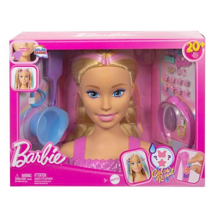 Image secondaire de Barbie-Tete a Coiffer Color Reveal-Chevelure Blonde Et Accessoires - 3 ans+- JFG81