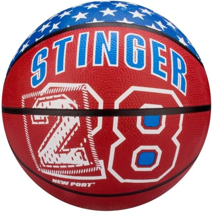 NEW PORT Ballon de basketball - Rouge et Bleu - Taille 7